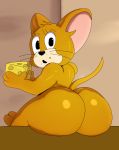 absurd_res anthro butt dezmine21 eating_food hi_res jerry_mouse looking_at_viewer male mammal metro-goldwyn-mayer mouse murid murine rodent solo tom_and_jerry 