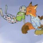  2020 anthro barefoot blue_background canid canine cellphone clothed clothing disney duo fox fully_clothed fur grey_body grey_fur hi_res holding_cellphone holding_object holding_phone judy_hopps lagomorph leporid mammal nick_wilde oimotomeru91 orange_body orange_fur phone rabbit red_fox shirt simple_background sitting t-shirt topwear zootopia 