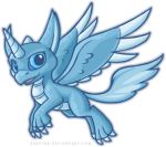 2012 activision alpha_channel blue_body blue_claws blue_eyes blue_feathers blue_sclera claws dragon equid equine eyelashes feathers female flying horn hybrid mammal open_mouth signature simple_background skylanders solo spikes transparent_background unicorn video_games whirlwind_(skylanders) zenfyre 