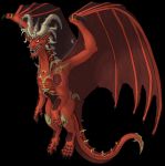 2019 altarion_(wisemans) black_background dragon feral flying full-length_portrait hi_res horn long_tail male portrait quadruped red_body red_scales scales scalie signature simple_background solo western_dragon wings wisemans 