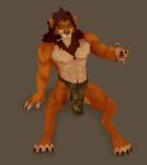  absurd_res anthro biped clothing disney felid fur green_eyes hi_res lion loincloth male mammal pantherine royalty scar scar_(the_lion_king) solo the_lion_king 