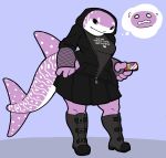  &lt;3 2019 4_fingers angstrom annoyed anthro big_hands biped black_bottomwear black_clothing black_hoodie black_skirt black_topwear boots bottomwear breasts carpet_shark clothed clothing digital_media_(artwork) english_text eyebrows facial_scales female fingerless_gloves fingers fish fishnet fishnet_gloves fishnet_handwear flustered footwear frown fully_clothed gloves goth handwear hi_res hoodie jackie_(x0jackie0x) looking_at_viewer marine multicolored_body non-mammal_breasts phone purple_body purple_scales raised_eyebrow scale_eyebrows scales scalie shark shirt simple_background skirt solo spots standing stare stripes text text_on_shirt thick_tail thought_bubble topwear two_tone_body whale_shark white_body white_scales wide_hips 