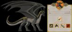 2018 animal_genitalia black_background black_body black_claws black_scales character_name claws dragon english_text feral full-length_portrait genital_slit genitals horn information lorian_(wisemans) male model_sheet portrait quadruped scales scalie simple_background slit snout solo text western_dragon wings wisemans yellow_body yellow_eyes yellow_scales 