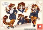  anthro chair claws clothed clothing crossgender felid female footwear fully_clothed furniture glass_cup hi_res high_heels mammal pantherine shere_khan shoes siroc solo speech_bubble teeth tiger 