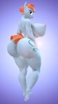  3d_(artwork) absurd_res anthro anthrofied big_breasts big_butt breasts butt digital_media_(artwork) equid equine female friendship_is_magic hi_res huge_butt jdarts looking_back mammal mature_female my_little_pony nipples nude solo windy_whistles_(mlp) 