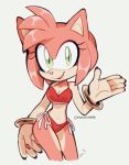  amy_rose anthro bikini bracelet breasts cleavage clothed clothing eulipotyphlan female hedgehog hi_res jewelry looking_at_viewer mammal milkchaotea navel simple_background solo sonic_the_hedgehog_(series) swimwear white_background 