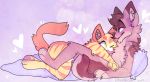  &lt;3 anthro brown_body brown_fur canid canine canis claws cuddling domestic_cat duo eye_contact felid feline felis female fur green_eyes hi_res hug looking_at_another male male/female mammal orange_body orange_fur pawpads purple_background romantic_ambiance romantic_couple shineheart simple_background tarfox tongue tongue_out wolf wolfsifi yellow_body yellow_fur 