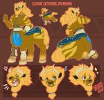  2020 after_transformation angry bandage blonde_hair breath_of_the_wild clothing digital_drawing_(artwork) digital_media_(artwork) equid equine expression_sheet expressions hair hi_res hooves horn link lynel male mammal mane model_sheet muscular muscular_male muscular_taur nintendo open_mouth scar simple_background smile solo tattoorexy taur the_legend_of_zelda transformation tunic video_games 