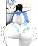  anthro big_butt biped black_hair blue_body blue_skin bottomwear breaking_the_fourth_wall butt butt_expansion butt_focus cetacean clothed clothing comic curvaceous curvy_figure cutaway delphinoid digital_media_(artwork) dolphysoul english_text expansion female fin fully_clothed hair hi_res hip_expansion huge_butt inside long_hair mammal marine multicolored_body multicolored_skin natsumi_(dolphysoul) pants pink_clothing pink_underwear purse rear_view solo standing tail_fin text thick_tail thick_thighs tight_clothing toothed_whale two_tone_body two_tone_skin underwear unseen_character voluptuous white_body white_bottomwear white_clothing white_pants white_skin wide_hips 