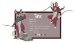  anthro clothing fur gem hi_res male mammal melee_weapon model_sheet murid murine nipples polearm rat red_body red_fur rodent simple_background smile solo spear tek_(tekandprieda) tekandprieda_(artist) treasure weapon 