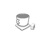  animated beverage black_body cup domestic_cat felid feline felis goo_creature keke_(artist) looking_down low_res mammal pouring simple_background solo sugar sugar_cube white_background 