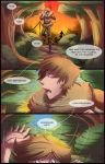  brown_eyes brown_hair comic dialogue english_text fire forest hair hi_res human looking_back male mammal rabbit_(wolfpack67) solo text tree wolfpack67 ziggie13 