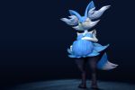  2019 3d_(artwork) abdominal_bulge absurd_res after_vore ambiguous_gender ambiguous_prey anthro belly big_belly big_breasts black_background black_body black_fur blue_body blue_fur blue_tongue bluffy blush bluxen braixen breasts digital_media_(artwork) digitigrade dipstick_tail fan_character featureless_breasts female female_pred fur hand_on_stomach hi_res kristall_krit looking_at_viewer multicolored_body multicolored_fur multicolored_tail nintendo pok&eacute;mon pok&eacute;mon_(species) simple_background smile source_filmmaker standing tongue tongue_out video_games vore white_body white_fur yellow_eyes 