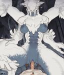  absurd_res anthro big_breasts blue_pussy breasts capcom claws construct_(mh) dragon duo eyeless female genitals hi_res humanoid_genitalia humanoid_penis male male/female monster_hunter mythological_creature mythological_scalie mythology nipples penis pussy scales scalie tail white_body wings yolabayola1 zoh_shia 