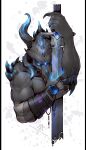 anthro dragon fantasy hi_res horn kredri male melee_weapon mythological_creature mythological_scalie mythology scalie solo solo_focus sword weapon