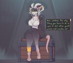 absurd_res anthro big_breasts breasts butt chapaevv chest_(disambiguation) digital_media_(artwork) dirty_talk dungeon english_text fan_character female fur hair hi_res horn jewelry looking_at_viewer mammal mimic mimic_chest murid murine nipples offscreen_character rat rodent sitting skaven solo speech_bubble tail text thick_thighs veskalis_(oc) warhammer_(franchise)
