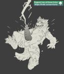 2025 absurd_res anthro big_tail capcom claws clothing draconic_genitalia electricity erection eye_scar facial_scar fan_character fanged_wyvern feet foot_focus full_pad fuse_(razim) genitals hi_res human human_to_anthro lightning lunagaron male mammal monster_hunter paws penis ra&#039;zim scales scalie scar species_transformation spikes tail theottersurrii tobi-kadachi tobi-lunagaron toe_claws torn_clothing transformation