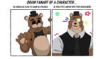 animatronic anthro bear bow_tie brown_bear clothing draw_fanart_of_a_character_meme duo eyebrows eyewear five_nights_at_freddy&#039;s freddy_(fnaf) grizzly_bear hat headgear headwear hi_res line_art machine male mammal monocle necktie pawpads robot scottgames shirt slightly_chubby square_crossover star suit topwear ursine white_clothing white_shirt white_topwear
