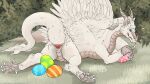 16:9 2025 absurd_res after_oviposition alvathedragon animal_genitalia blue_eyes bodily_fluids brown_pawpads brown_paws butt claws cloaca cloaca_juice cloaca_juice_drip cloaca_juice_string dragon easter easter_egg egg eyelashes fangs feathered_dragon feathered_scalie feathers female feral ferocious_ferals fur furred_dragon furred_scalie gaping gaping_cloaca gaping_pussy genital_fluids genitals hi_res holding_egg holding_object holidays horn looking_at_viewer lying mythological_creature mythological_scalie mythology nature nature_background on_front oviposition pawpads paws plated_scales presenting presenting_cloaca presenting_hindquarters pussy raised_tail scalie signature smile solo tail tail_tuft tan_body tan_wings teeth text tuft vaginal_fluids wet wet_body wet_fur white_claws widescreen