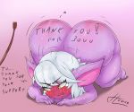  ass_up big_butt blush body_writing breasts butt dialogue female gradient_background hi_res huarbodraw huge_butt league_of_legends not_furry nude reddened_butt riding_crop riot_games short_stack simple_background solo spank_marks tristana_(lol) video_games whip yordle 