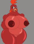  anthro audie_(home_on_the_range) avian beak belly big_breasts bird breasts chicken digital_media_(artwork) disney feathers female galliform gallus_(genus) genitals hi_res home_on_the_range klr-rio looking_at_viewer mammal nipples nude phasianid pussy simple_background smile solo wide_hips 