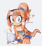  andromorph anthro blue_eyes clothing echidna female hi_res intersex looking_at_another mammal milkchaotea monotreme orange_body smile sonic_adventure sonic_the_hedgehog_(series) tikal_the_echidna video_games 
