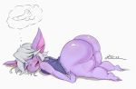  big_butt blush bodily_fluids butt clothing dream drooling eyes_closed genitals hi_res huarbodraw huge_butt hyper hyper_butt league_of_legends lying not_furry on_front penis riot_games rocket saliva short_stack sleeping thick_thighs thong tristana_(lol) underwear video_games yordle 