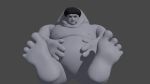  animated blender_(software) curled_hair feet grey_body hair hands_on_belly havch1k92 human looking_at_viewer male mammal obese obese_male overweight overweight_male sitting solo ukraine 