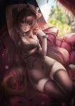  animal_ears axsens cleavage dress no_bra raphtalia tail tate_no_yuusha_no_nariagari tattoo thighhighs 