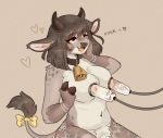  &lt;3 anthro areola bell bell_collar black_nose bodily_fluids bovid bovine breast_milking breast_squish breasts brown_background brown_body brown_fur brown_hair brown_horn cattle collar cowbell crotch_tuft drooling english_text female fur hair hand_on_breast hand_on_head hoof_hands hooves horn lactating lewdshiba looking_up machine mammal markings milk milking_machine multicolored_body multicolored_fur navel nipples nude open_mouth pink_areola pink_nipples ribbons saliva short_hair simple_background solo squish sweat sweatdrop tail_bow tail_ribbon tail_tuft text tongue tuft two_tone_body two_tone_fur 