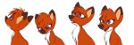  brown_ears brown_nose canid canine chest_tuft emotions female feral fox fur head_tuft hi_res jungledyret_hugo looking_at_viewer looking_away looking_down mammal open_mouth orange_body orange_fur pose purple_eyes rita_(jungledyret) simple_background solo teeth tuft winstar 
