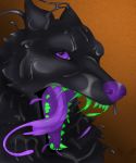  anthro bodily_fluids canid canine canis deanwolfwood digital_media_(artwork) glistening glistening_body goo_creature hi_res hybrid invalid_tag male mammal melting rubber saliva slime solo teeth tongue wolf 