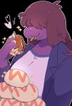  &lt;3 2020 anthro black_background brown_hair burger clothing deltarune female food hair hi_res jacket purple_body scalie shirt simple_background solo susie_(deltarune) topwear underchikichan video_games white_clothing white_shirt white_topwear 