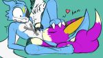  16:9 anthro digimon digimon_(species) dorumon duo exveemon fellatio female feral hi_res male male/female oral penile sex theyiff widescreen x-digimon 