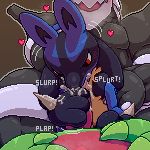  &lt;3 1:1 3_fingers aggron ambiguous_gender ambiguous_penetration big_dom_small_sub biped black_body black_fur black_markings blue_body blue_fur blush blush_lines bodily_fluids breath brown_background canid canine cel_shading claws cum cum_in_mouth cum_inside cum_on_face cum_on_hand cum_on_penis cum_splatter cum_string digital_media_(artwork) dominant_pov domination faceless_male fellatio feral feral_on_feral fingers first_person_view fur genital_fluids genitals green_body green_scales grey_body group group_sex hand_on_butt hand_on_stomach handjob hi_res holding_tail lucario male male/ambiguous mammal markings messy motion_lines nintendo nude onomatopoeia open_mouth oral orgasm paws penetration penile penis phosaggro pink_body pink_markings pink_penis pink_scales pixel_(artwork) pok&eacute;mon pok&eacute;mon_(species) red_eyes scales scalie sceptile sex signature simple_background size_difference solo_focus sound_effects spikes spitroast submissive tan_body tan_fur tapering_penis text threesome tongue video_games 