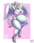  absurd_res anthro avian bird breasts cleavage clothed clothing female hi_res metalfoxxx non-mammal_breasts overweight overweight_anthro overweight_female pregnant solo 