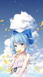  cirno cleavage dress no_bra see_through summer_dress touhou wings yaruwashi 