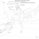  2020 anthro big_breasts breasts bubble chemical_leak clothed clothing dialogue diver english_text female fish g-milk hair hi_res huge_breasts leak lynn_(lynnshark) marine monochrome non-mammal_breasts shark solardelton solo swimwear text underwater water 