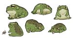  2017 ambiguous_gender amphibian arthropod blep cricket duo feral frog green_body green_skin horizontal_pupils insect lying multiple_images multiple_poses on_front on_side orthopterid pose pupils simple_background sitting solo_focus thejohnsu tongue tongue_out warts white_background yellow_eyes 