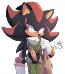  anthro balls black_body black_fur blush bodily_fluids bottomwear chest_tuft clothing erection eulipotyphlan fur genital_fluids genitals half-closed_eyes hedgehog male mammal narrowed_eyes ozone737 pants penis precum red_eyes shadow_the_hedgehog solo sonic_the_hedgehog_(series) tuft zipper 