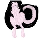  anthro blue_eyes breasts claws fan_character female fluffy fluffy_tail fur horn kaiju pink_eyes simple_background solo star sugarbeast vipery-07 white_body white_fur 