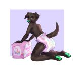  absurd_res anthro breasts canid canine canis diaper domestic_dog female hi_res mammal solo wen 