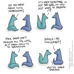 ! 1:1 ? blue_body blue_fox_(foxes_in_love) blue_fur blue_tail canid canine comic couple_(disambiguation) dialogue duo english_text feral fox foxes_in_love fur green_body green_fox_(foxes_in_love) green_fur green_tail hi_res male_(lore) mammal shadow simple_background text url 