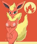  absurd_res anthro big_breasts breasts eeveelution female fluffy fluffy_tail fur green_eyes hi_res lost_lynx nintendo nude pok&eacute;mon pok&eacute;mon_(species) solo video_games yellow_body yellow_fur 