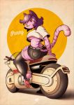  absurd_res anthro breasts clothing domestic_cat felid feline felis female fox-pop hi_res mammal motorcycle solo vehicle 