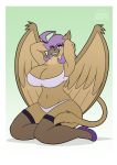  absurd_res anthro avian breasts cleavage clothed clothing female feonna_starglaze gryphon hair hi_res mythological_avian mythology smile solo theroflcoptr 