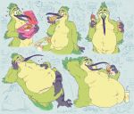  &lt;3 2020 anthro avian belly belly_overhang big_belly bird blush chest_tuft dessert digital_drawing_(artwork) digital_media_(artwork) dogburger doughnut eating food green_body hand_behind_head hand_on_stomach hummingbird ice_cream male moobs navel obese obese_anthro obese_male onomatopoeia open_mouth overweight overweight_anthro overweight_male pizza sequence signature sketch solo sound_effects text tuft weight_gain 