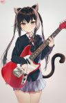 animal_ears guitar k-on! nakano_azusa nekomimi noeru_(gt17854) seifuku tail 