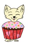  2:3 absurd_res anthro arctic_fox candy canid canine cupcake food fox happy hearth hi_res male mammal mrfoxluck solo tongue tongue_out 