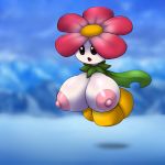  1:1 big_breasts breast_expansion breasts elemental_creature elemental_humanoid elfdrago exposed_breasts female flora_fauna hi_res huge_breasts humanoid mario_bros nintendo nipples open_mouth pink_nipples plant plant_humanoid solo spindrift video_games white_body white_skin 